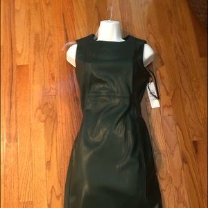 Hunter Green Leather Dress NWT